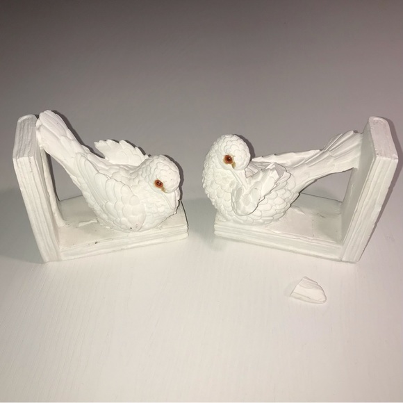 Vintage Porcelain Dove Book Ends - Picture 2 of 9